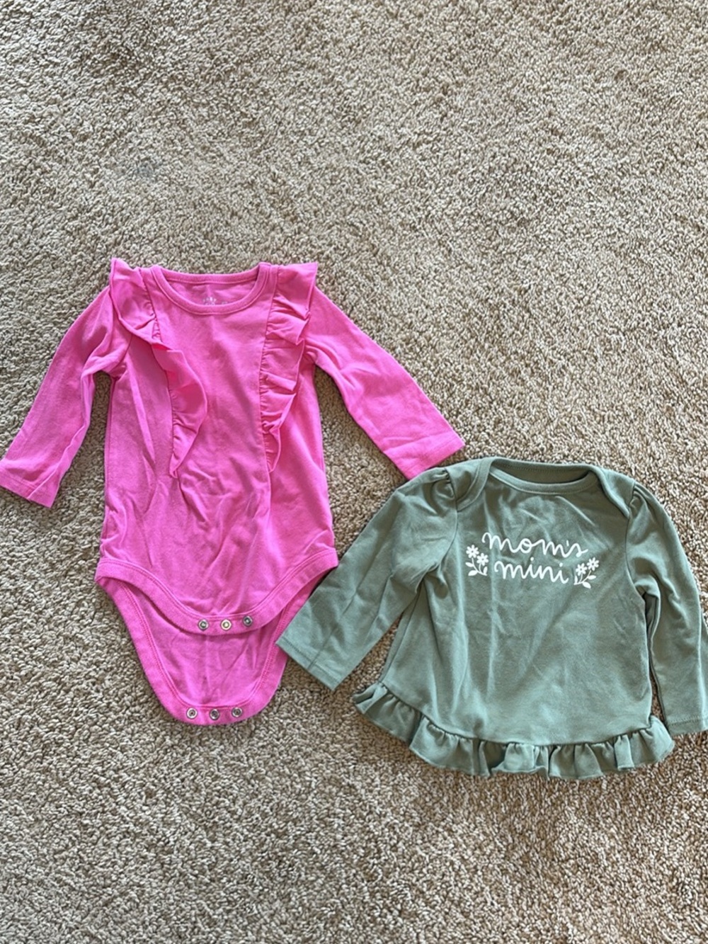 Pink Ruffle Long-Sleeve Baby One-Piece